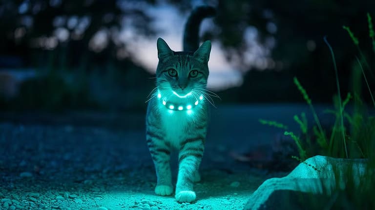 LED collar night visibility cat